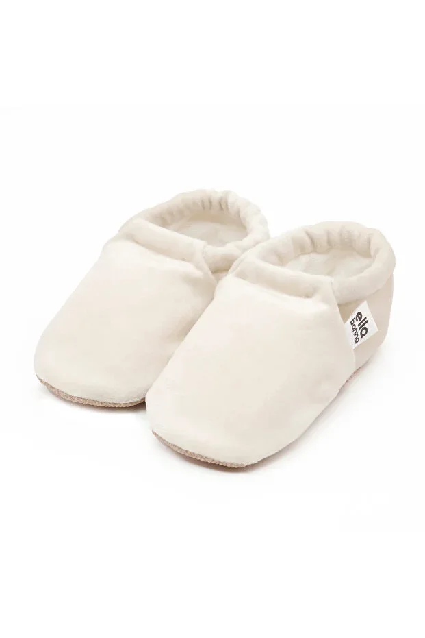 Non-slip Sole, Velvet Baby Booties, House Boot Slippers Nursery Shoes Booties Cream