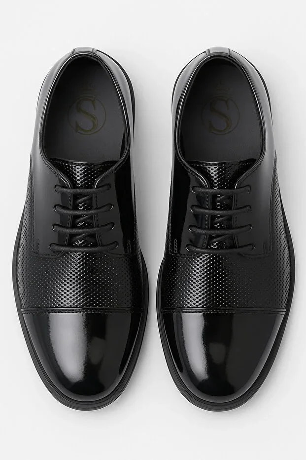 Boys' Patent Classic Patterned Shiny Shoes