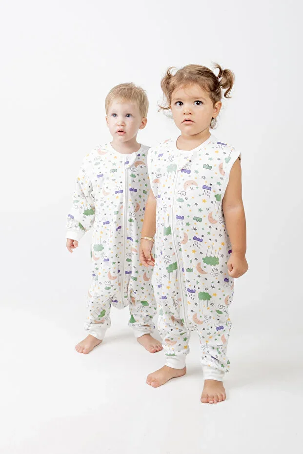 Sare Baby Baby Sleeping Bag 100% Natural Cotton Double Layer Special Fabric Unisex 1.0 Tog