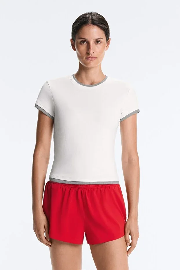 Oysho Double-layer look cotton rib T-shirt