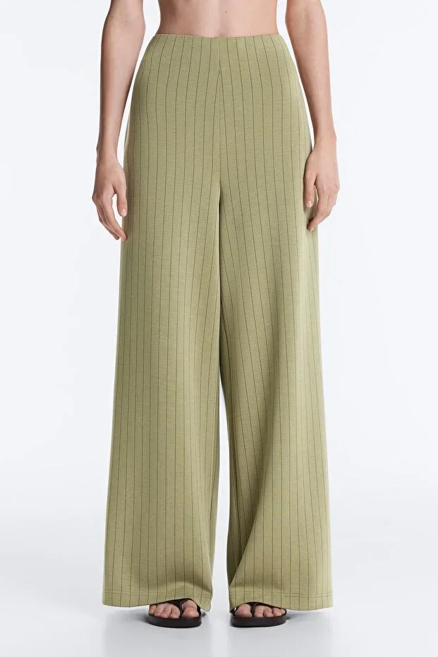 Oysho High rise modal soft touch wide leg trousers
