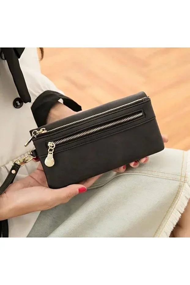 Smoky Black Color Bracelet Soft Leather Useful Wallet New Season