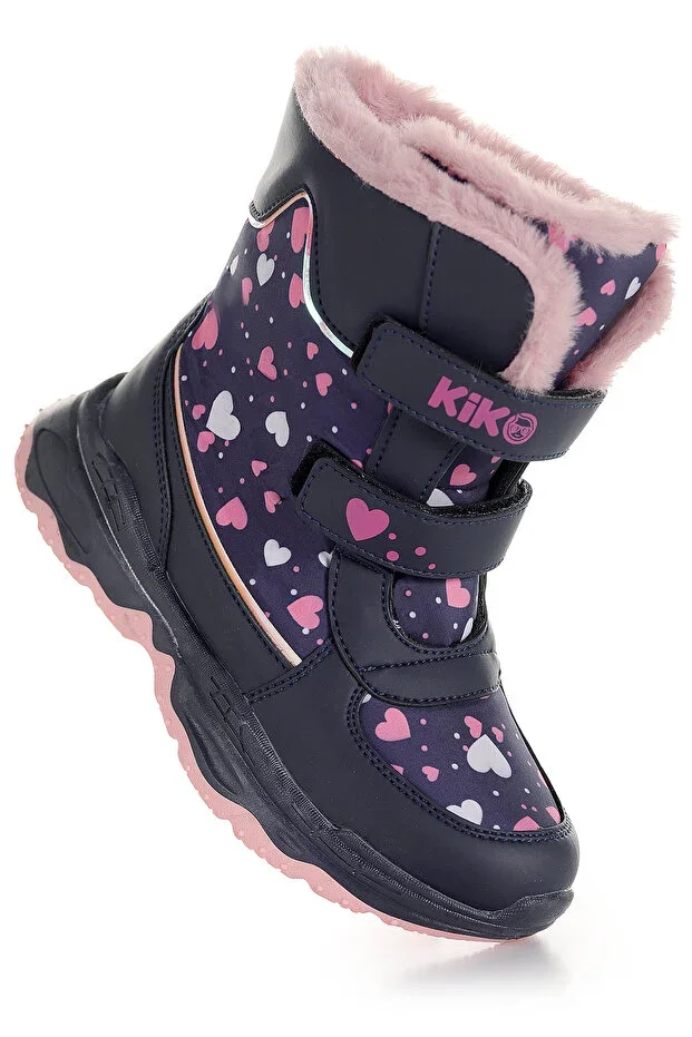Snowflake Velcro Girls' Snow Boot Water Resistant