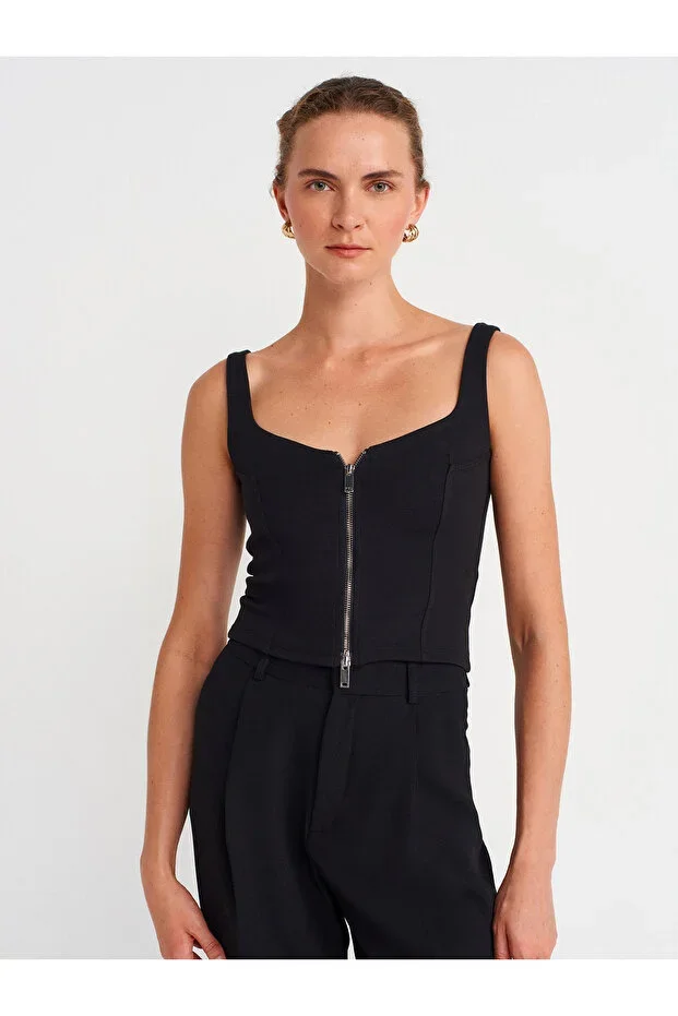 31978 Zipper Top - Black
