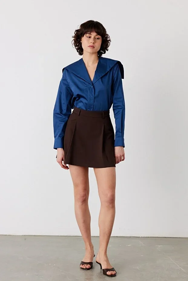 FACETTE Nira Mini Skirt with Shorts Bitter Coffee