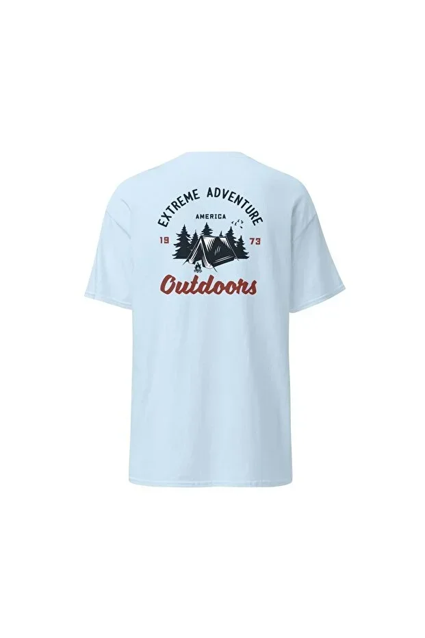 Extreme Adventure Outdoors Vintage Camping Tent Nature Print Unisex Cotton T-Shirt
