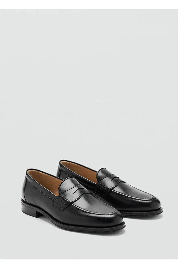 Leather penny loafers