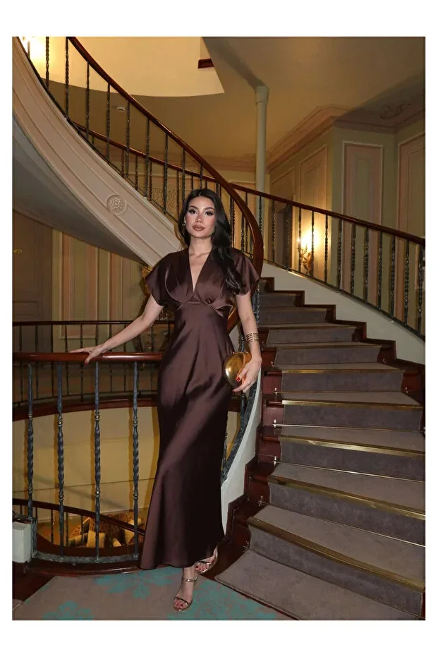 ESRAHELVACI Satin Midi Dress