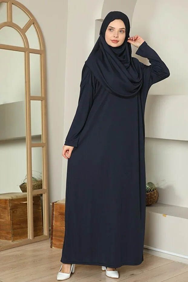 medipek Easy Wear One-Piece Prayer Dress Navy Blue
