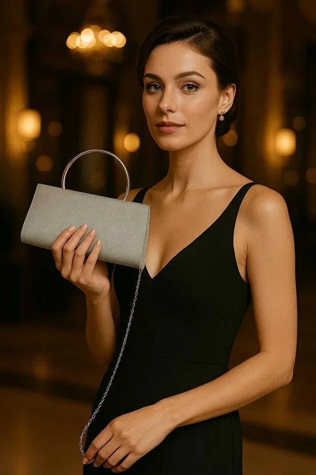 ZİVORA Glitter Chain Mini Box Women's Evening Bag