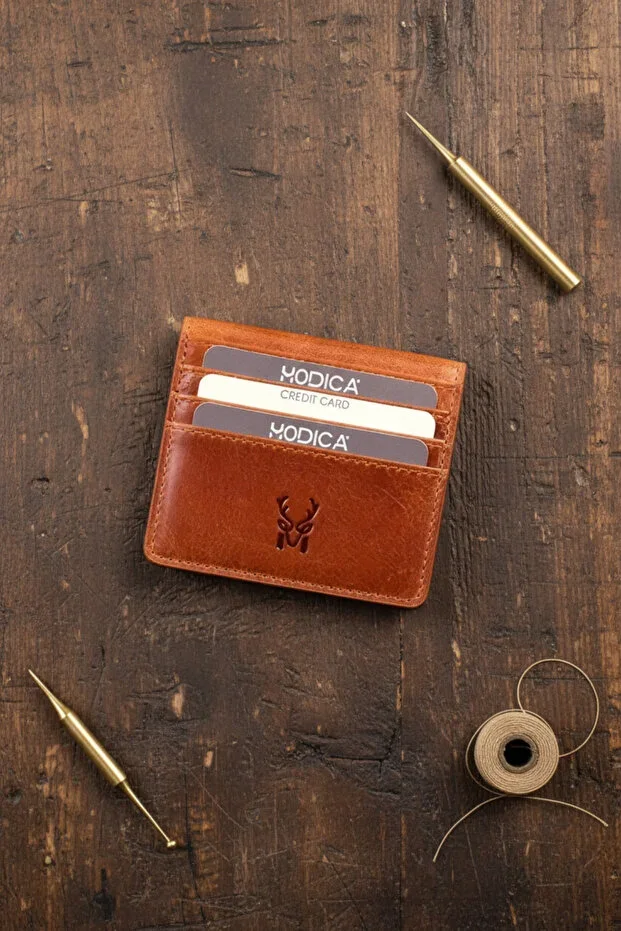 Sazara – Genuine Leather Super Thin Minimalist Wallet, Modern Design, Slim Cardholder