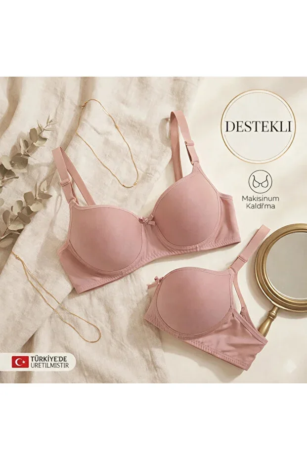 Women's Salmon Padded Underwire Bra