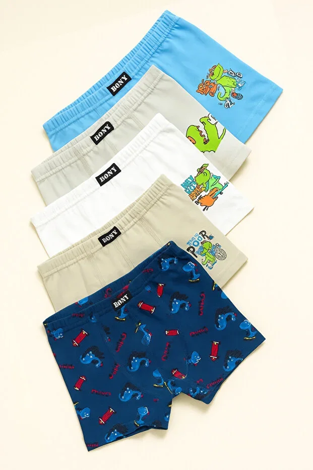 Boys 5-Pack Dinosaur Print Boxer