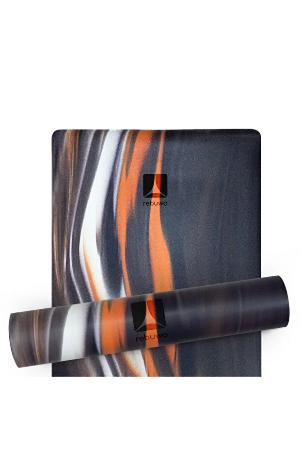 Non-slip Natural Rubber Yoga Mat Pilates Mat Orange Patterned