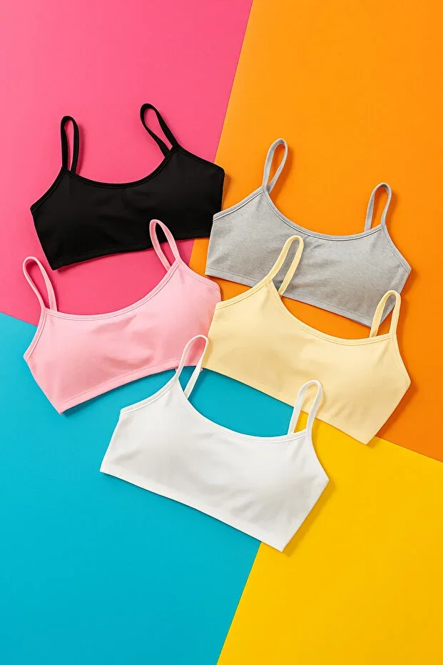 Women's Colorful 5-Pack Halter Neck Padded Camisole