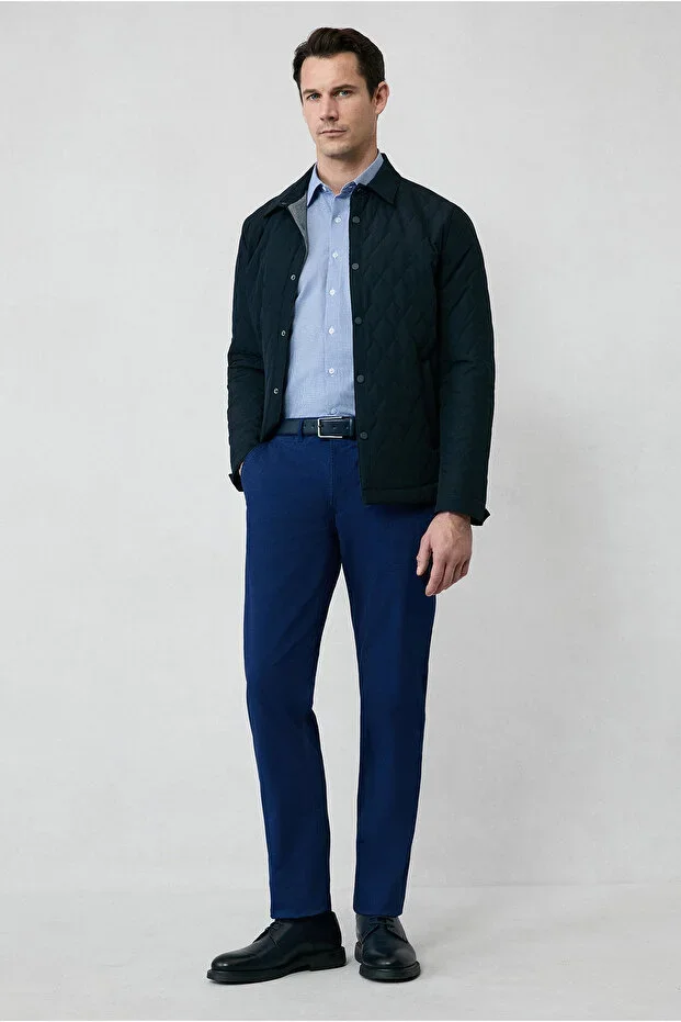 Regular Fit Standard Cut Stretchy Lycra Side Pocket Canvas / Chino Trousers
