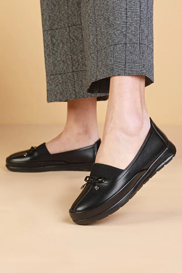 Fully Leather Interior, Lightweight, Fully Orthopedic, Soft Bow Women's Shoes, Mother Shoes Yc325