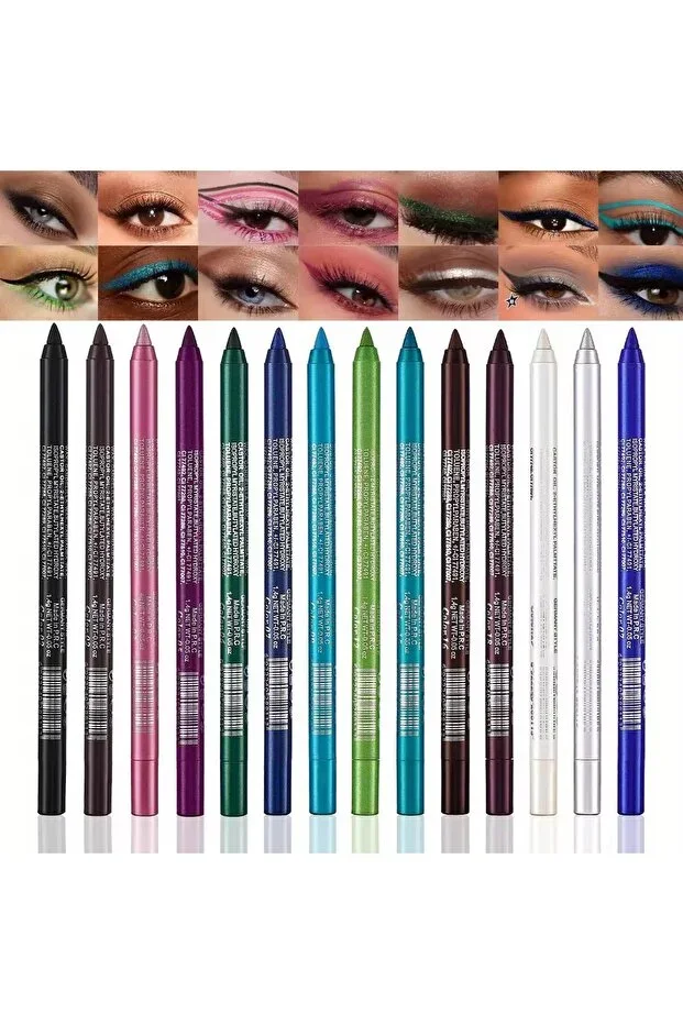 ROWENAROSE 12 Piece Model Ultra Oily Colored Eyeliner