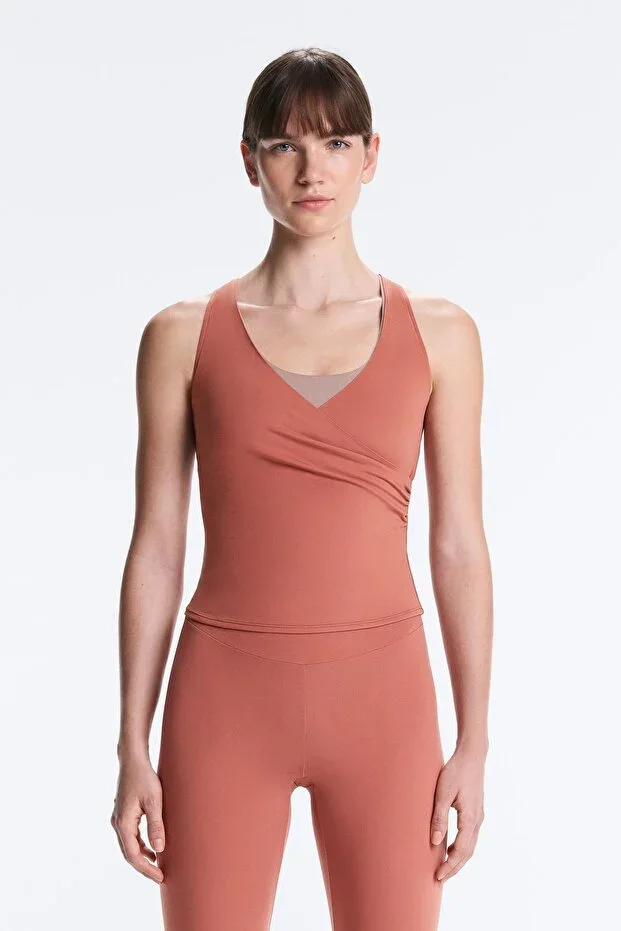 Oysho Comfortlux sleeveless crossover t-shirt