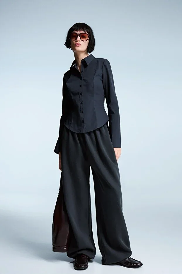 Bershka Bell sleeve fitted shirt