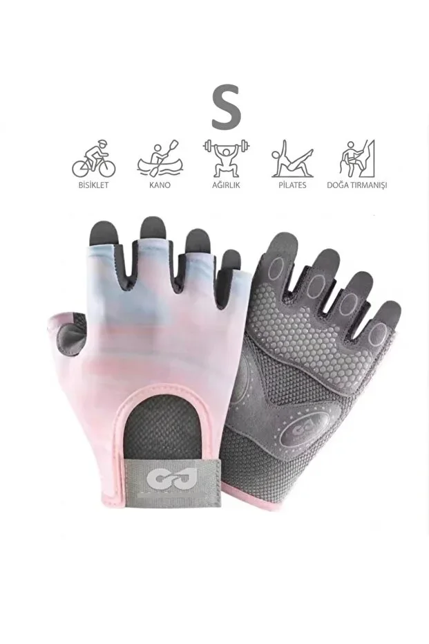 Premium Series Non-Sweating Half Finger Fitness Yoga Pilates Palm Non-Slip Silicone Sports Gloves - S SIZE
