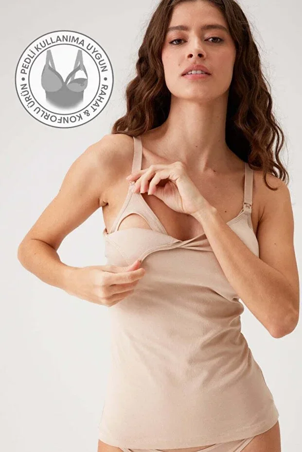Women's Ten 1031 Cotton Non-Nipple-Showing Padded Nursing Tank Top