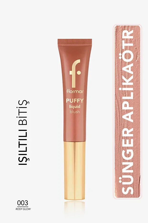 Puffy Moisturizing Effect & Shiny Finish Liquid Blush with Sponge Applicator-003 Rosy Glow-8682536093903
