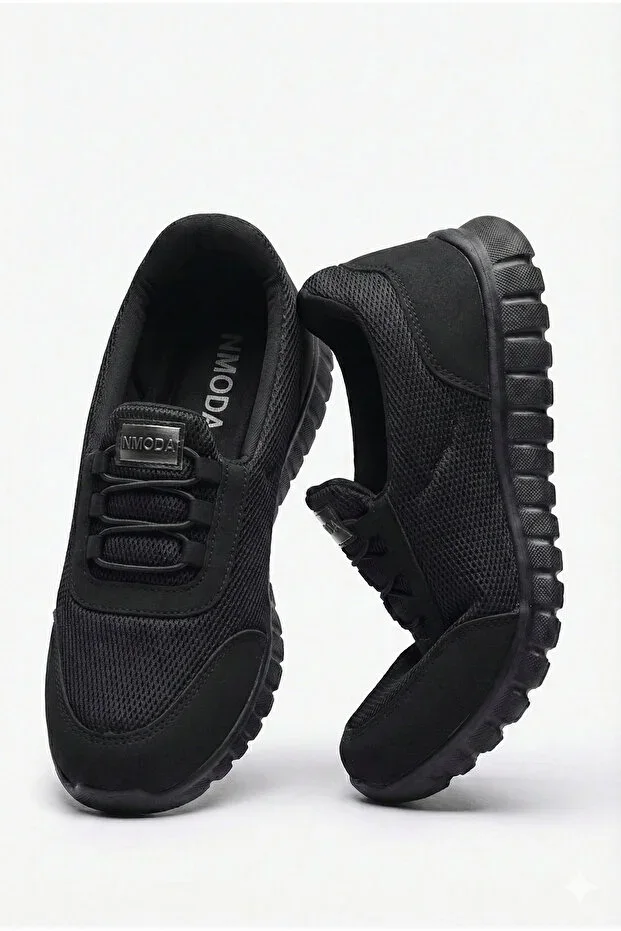 Ultra Flexible Women's Sports Ballet Flats Walking Shoes Lightweight Orthopedic Sole Black Mother Shoes