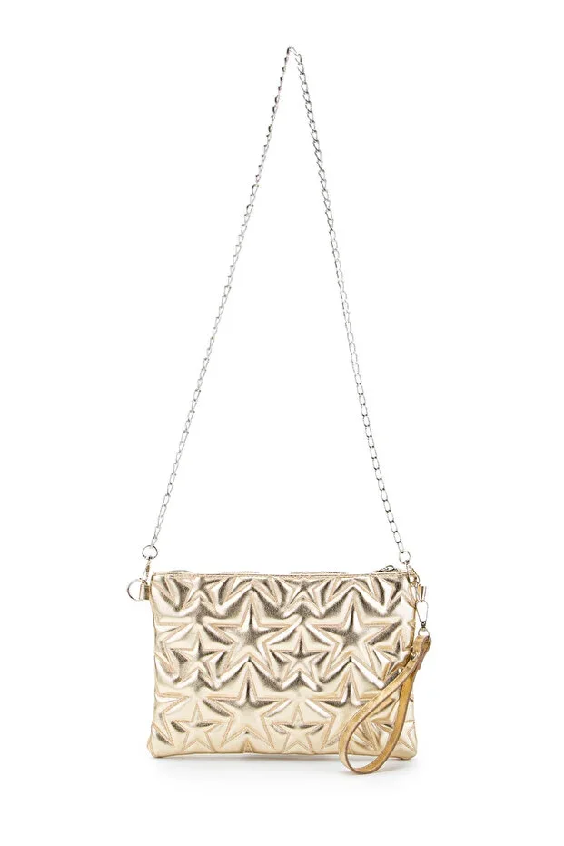 Star Stitch Clutch Star Women's Bag Gold Patent