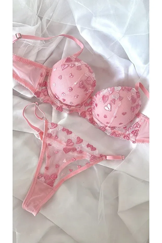 Patterned Padded Bra Set