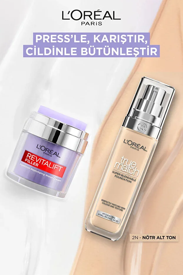 Revitalift Filler Pressed Jar Moisturizing Cream + True Match Caring Foundation 2N Neutral Undertone