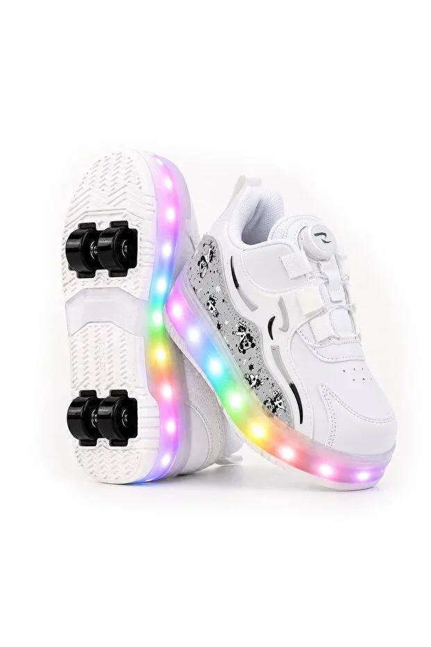 Nils Unisex Children's Roller Skate Shoes, Light-Up Comfortable White Sports Shoes & Sneakers | New Style Roller Skate Shoes
