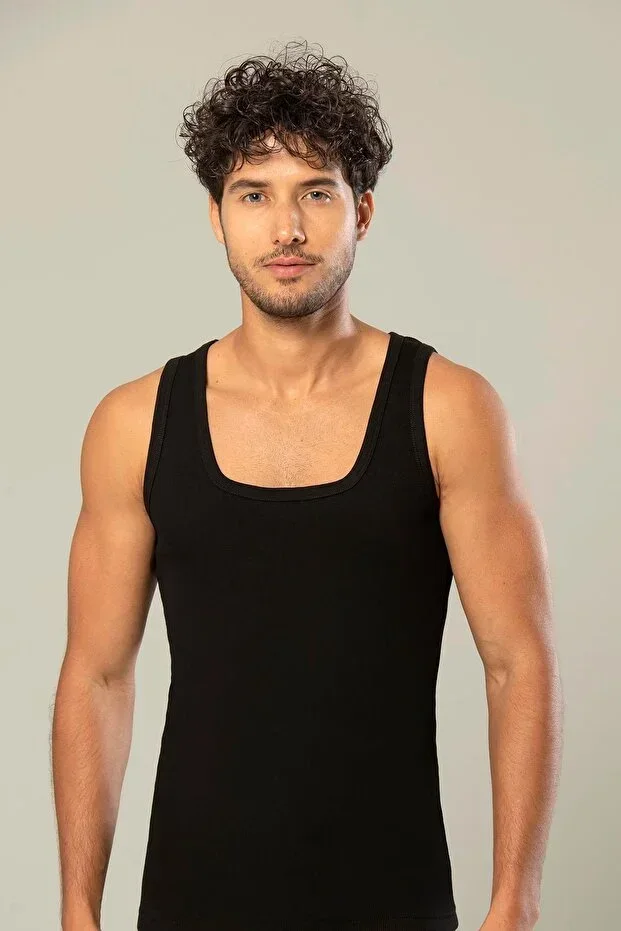 ERDEM İÇ GİYİM Black Ribbed Tank Top 1128