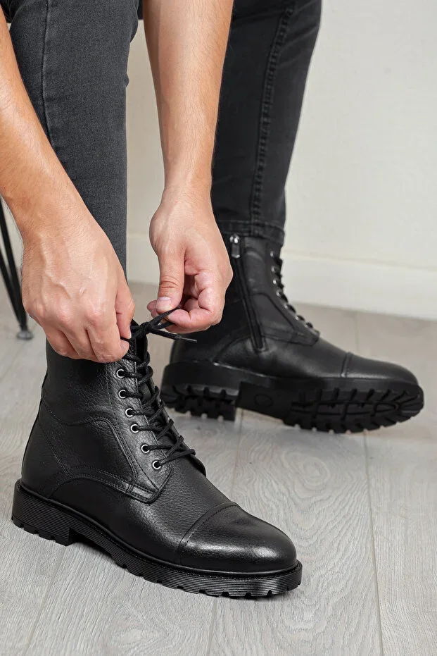 D402 Genuine Leather Cold-Proof Winter Men's Boots Rubber Sole