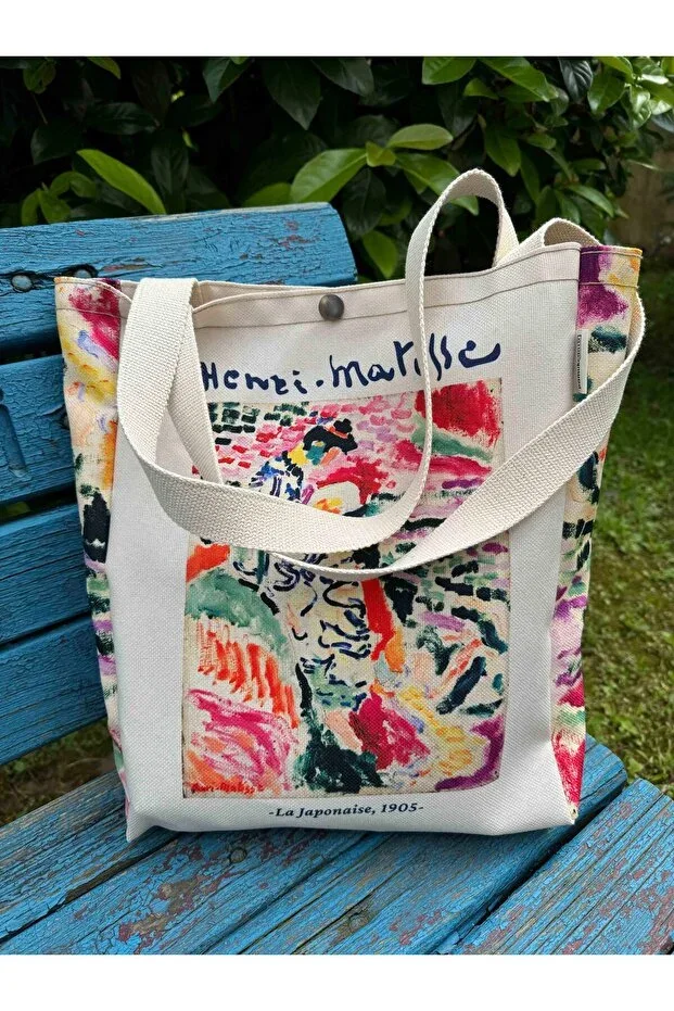 Henri Matisse Canvas Bag With Washable Metal Snap Pocket
