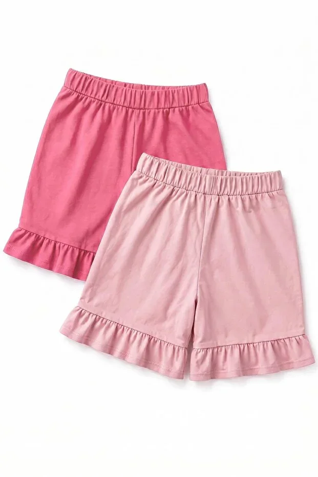 Girls Cotton Basic 2-Pack Shorts