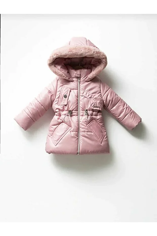 Girls' Fleece-Lined, Waterproof, Hooded Jacket / Windproof Padded Jacket