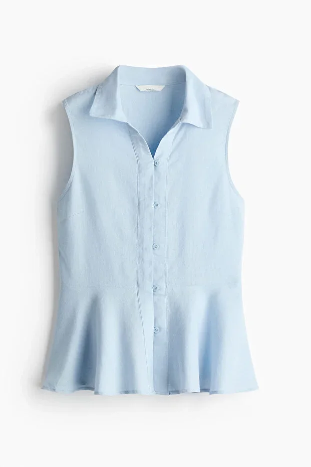 H&M Sleeveless Shirt in a Linen Blend
