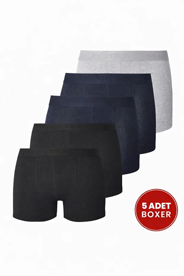 Men's 5-Pack Cotton Lycra Stretch Fabric Boxer