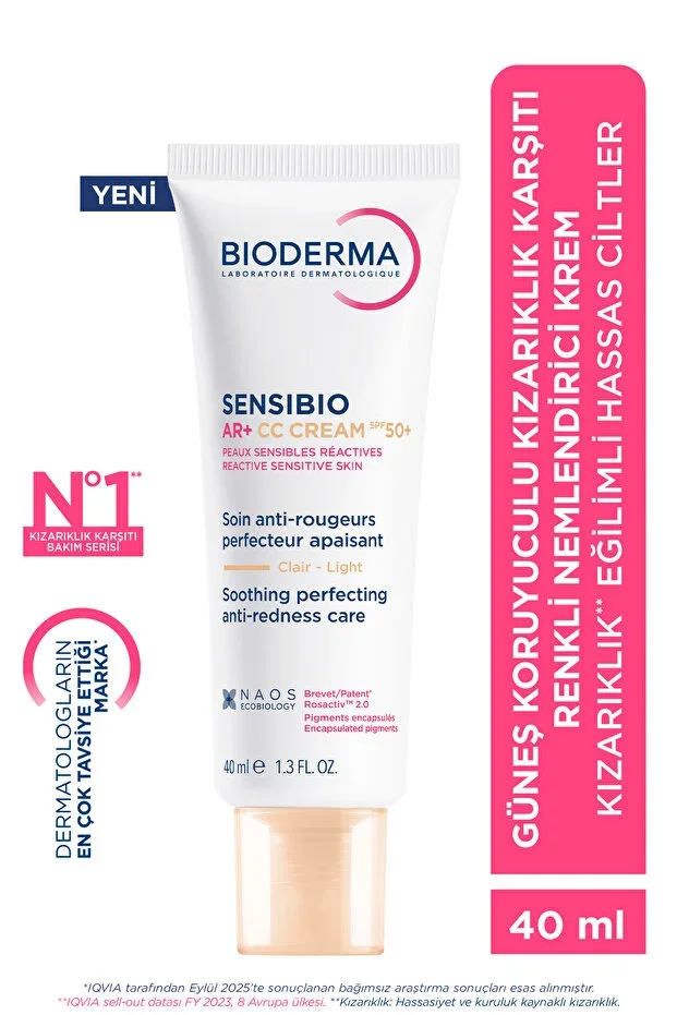Bioderma Sensibio AR+ CC Cream SPF50+ Anti-Redness Tinted Moisturizer 40 ML