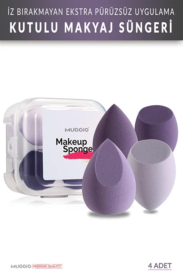 Boxed Sponge Set, Foundation, Concealer, Powder Application 4 Piece Set