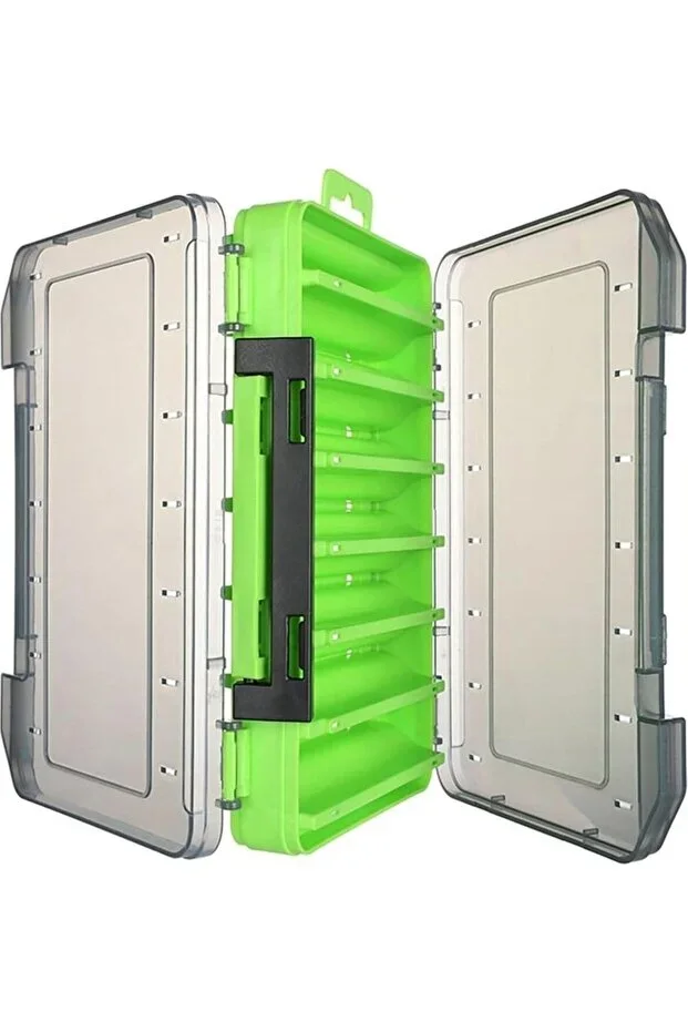 Double-Sided Fishing Tackle Box - Transparent Lid Lure, Jig, Hook, and Swimbait Organizer - Waterproof Gear Box