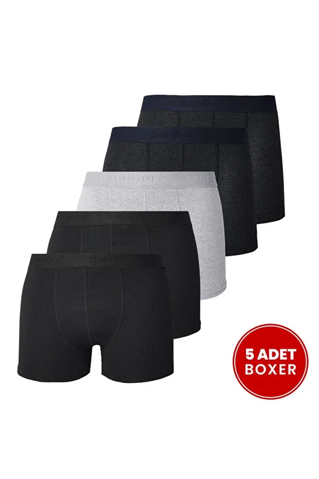 Men's 5-Pack Cotton Lycra Stretch Fabric Boxer
