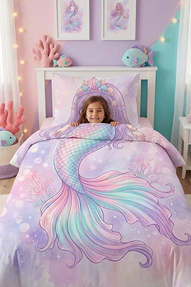 Mercan Prensesi Patterned Single Bedding Set for Baby Children