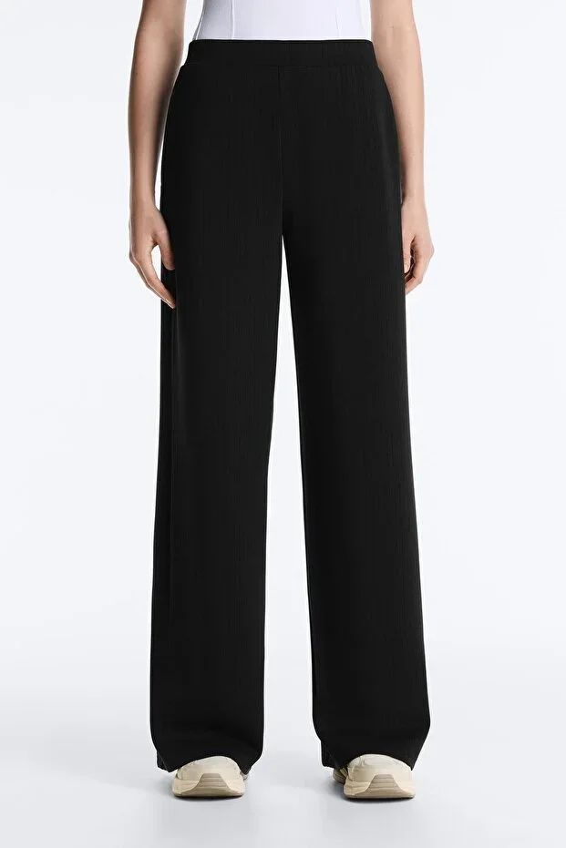 Oysho Soft-touch striped straight modal trousers