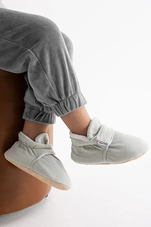 ORGANIC MUSLIN SLIPPERS NON-SLIP ERGONOMIC SOLE COMFORTABLE BREATHABLE VEGAN