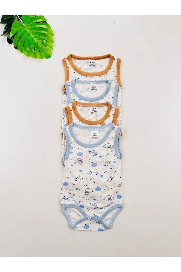 4-Piece Economic Flexible Baby Bodysuit for Boys