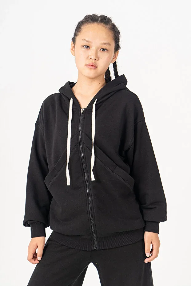 Zip-Up Hoodie Girls Sweatshirt - 26K 4536