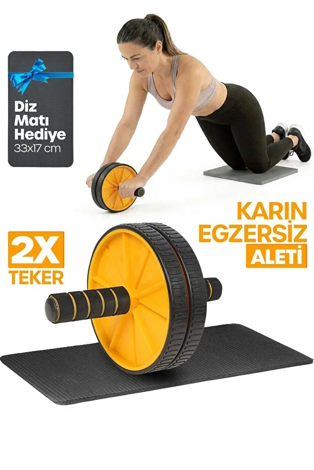 Fitness Abdominal Exercise Machine Ab Roller 2X Wheeled Crunch Home Sports Muscle Building Machine S309