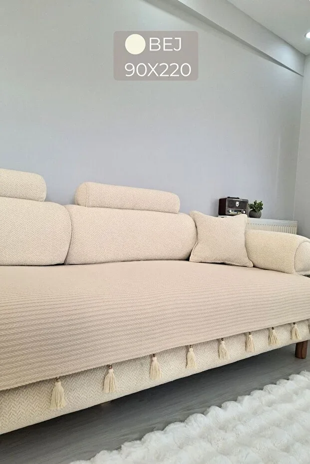 ARVA Home Sofa Cover Tassel Sofa Cover 200 X 95